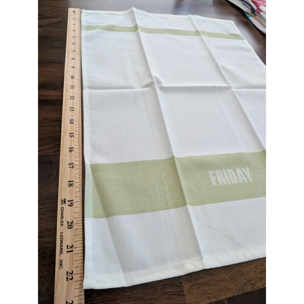 Days of the Week Kitchen Towel Set 7pc Multicolor Cotton Farmhouse Tea Towels